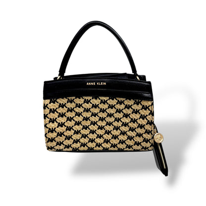 Anne Klein Logo Straw Satchel w/ Card Case