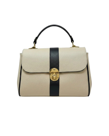 Linea Stripe Italian Leather Top Handle Crossbody Bag