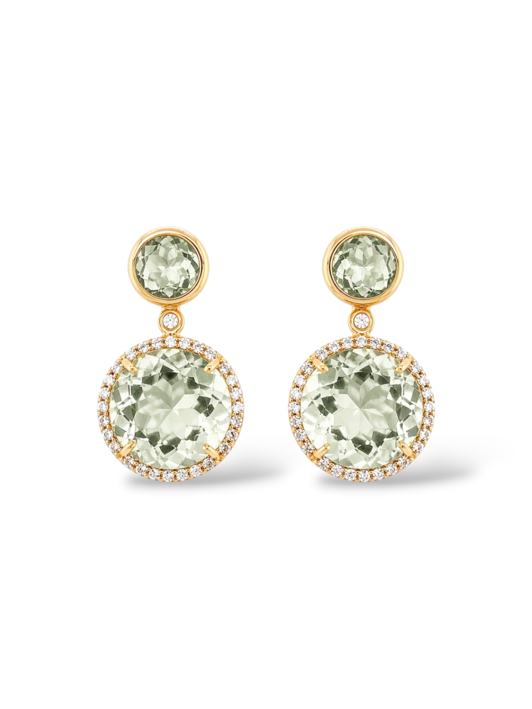 Signature Prasiolite and White Topaz Dangle Earrings