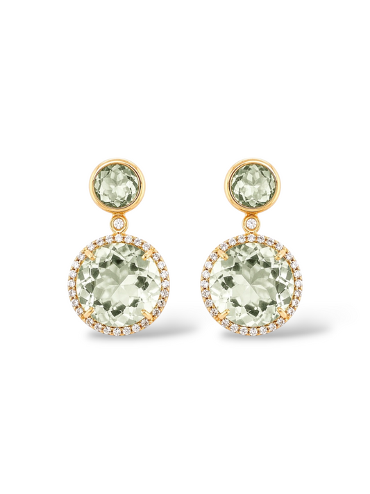 Signature Prasiolite and White Topaz Dangle Earrings