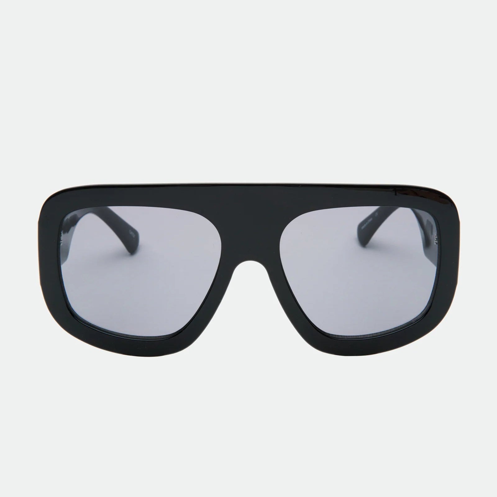 Black sunglasses with a white background