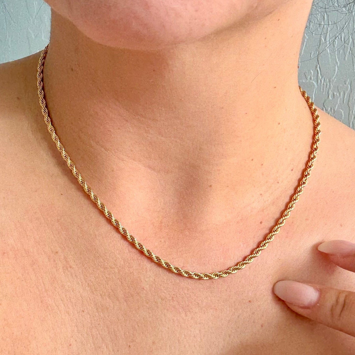 18K Gold Filled, Rope Chain Necklace