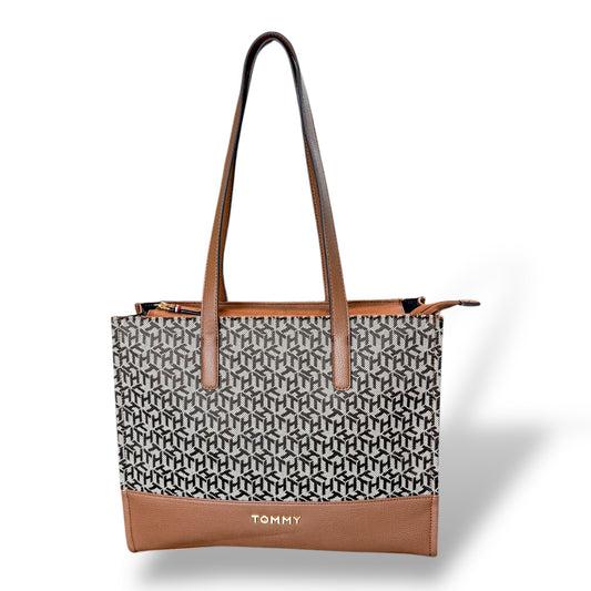 Tommy Hilfiger Large Canvas Logo Tommy Tote