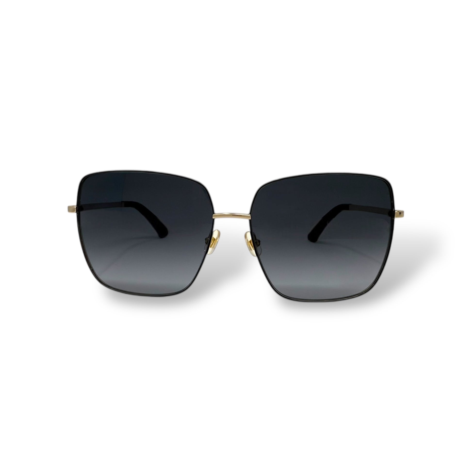 Kate Spade - Fenton Sunglasses gold frame with black gradient lens front view