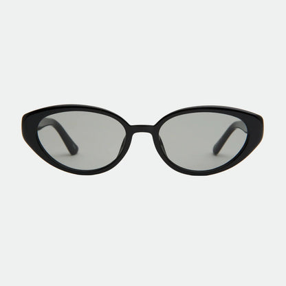 Black cat-eye sunglasses on a white background