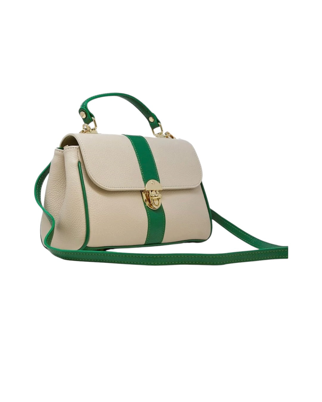 Linea Stripe Italian Leather Top Handle Crossbody Bag