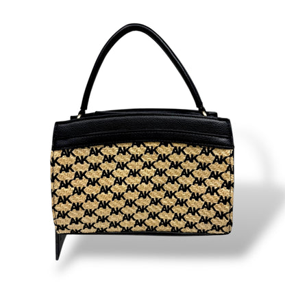 Anne Klein Logo Straw Satchel w/ Card Case