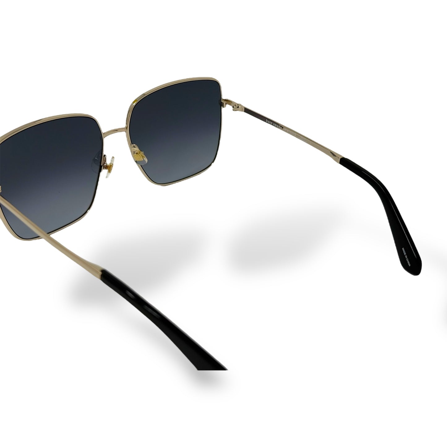 Kate Spade - Fenton Sunglasses gold frame with black gradient lens. interior view
