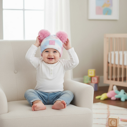 C.C Baby Pom Pom Tie Dye Beanie