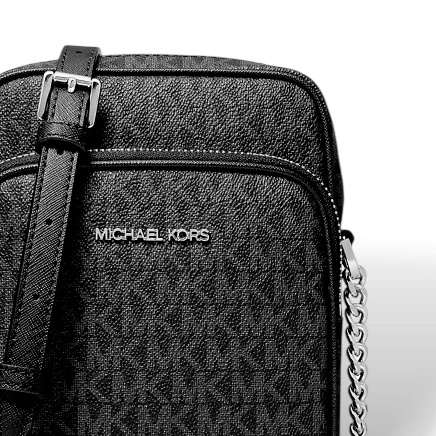 Michael Kors Jet Set Travel Medium Black Logo Crossbody Bag