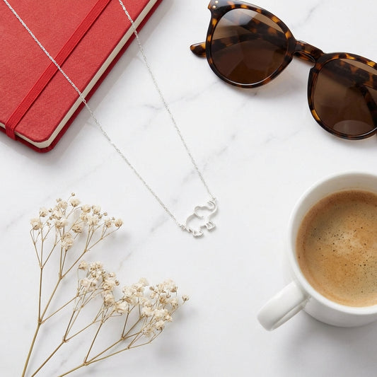 Dainty Elephant Silver Minimalist Necklace