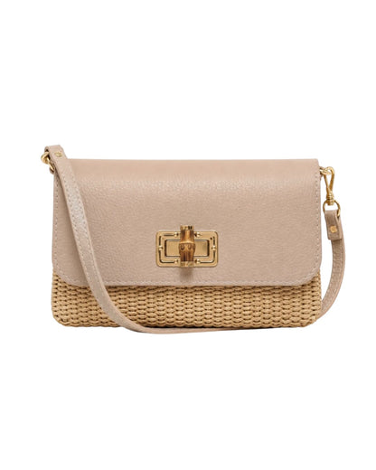 Lucia Bamboo Genuine Italian Leather Handbag