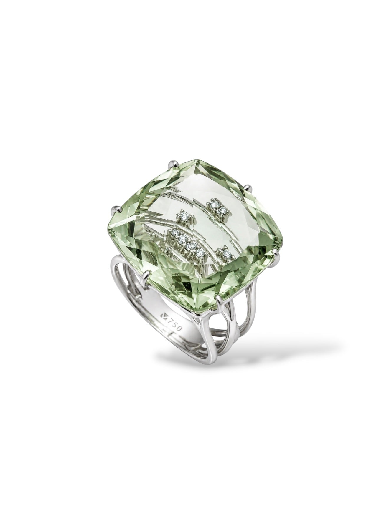 Transparenza Prasiolite & White Topaz Ring