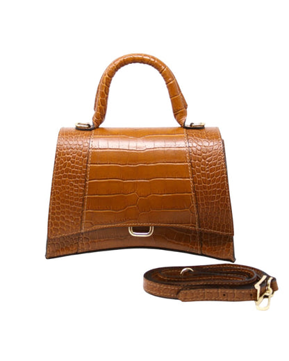 Luna Croc Italian Mini Top Handle Crossbody