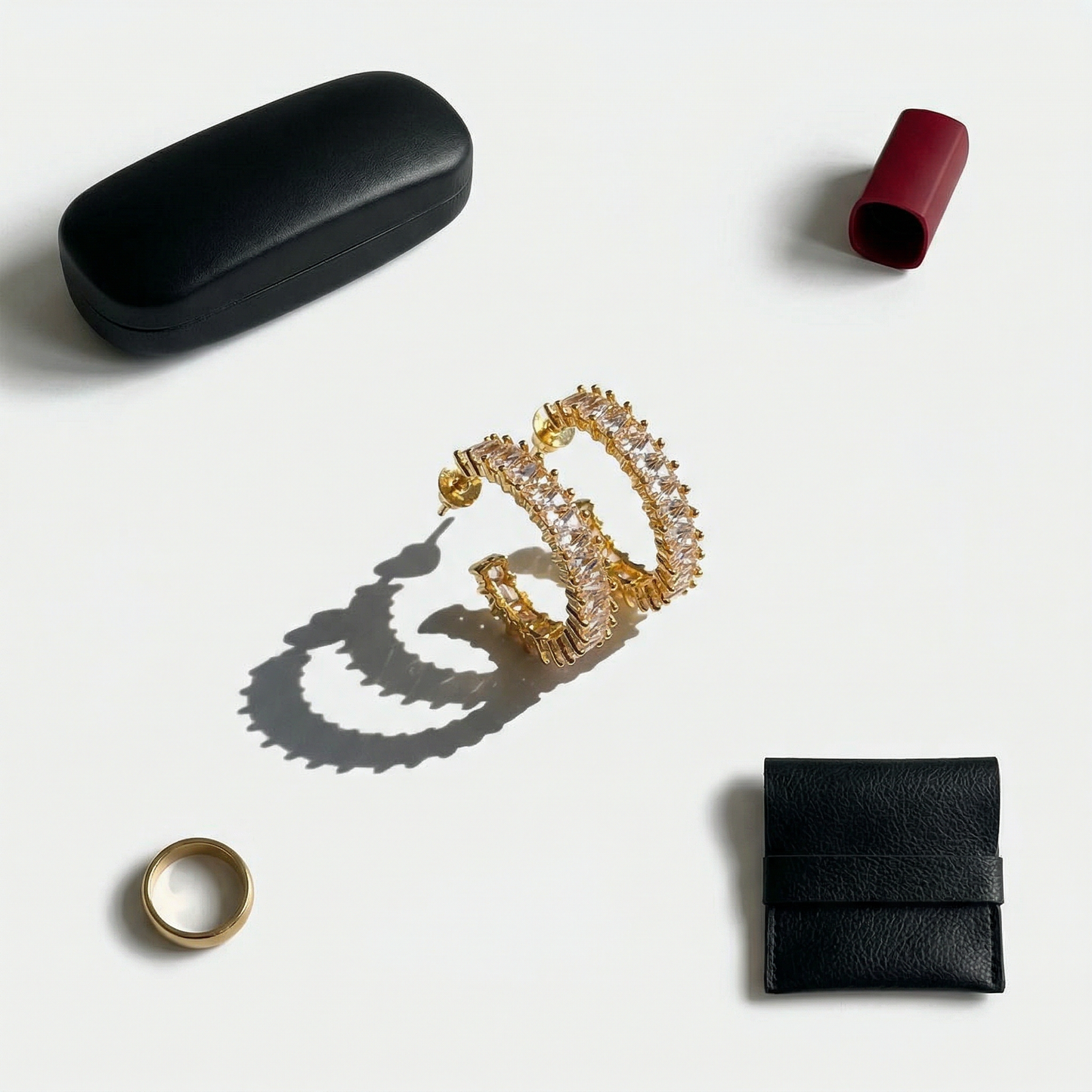 CZ Golden Hoop Earrings