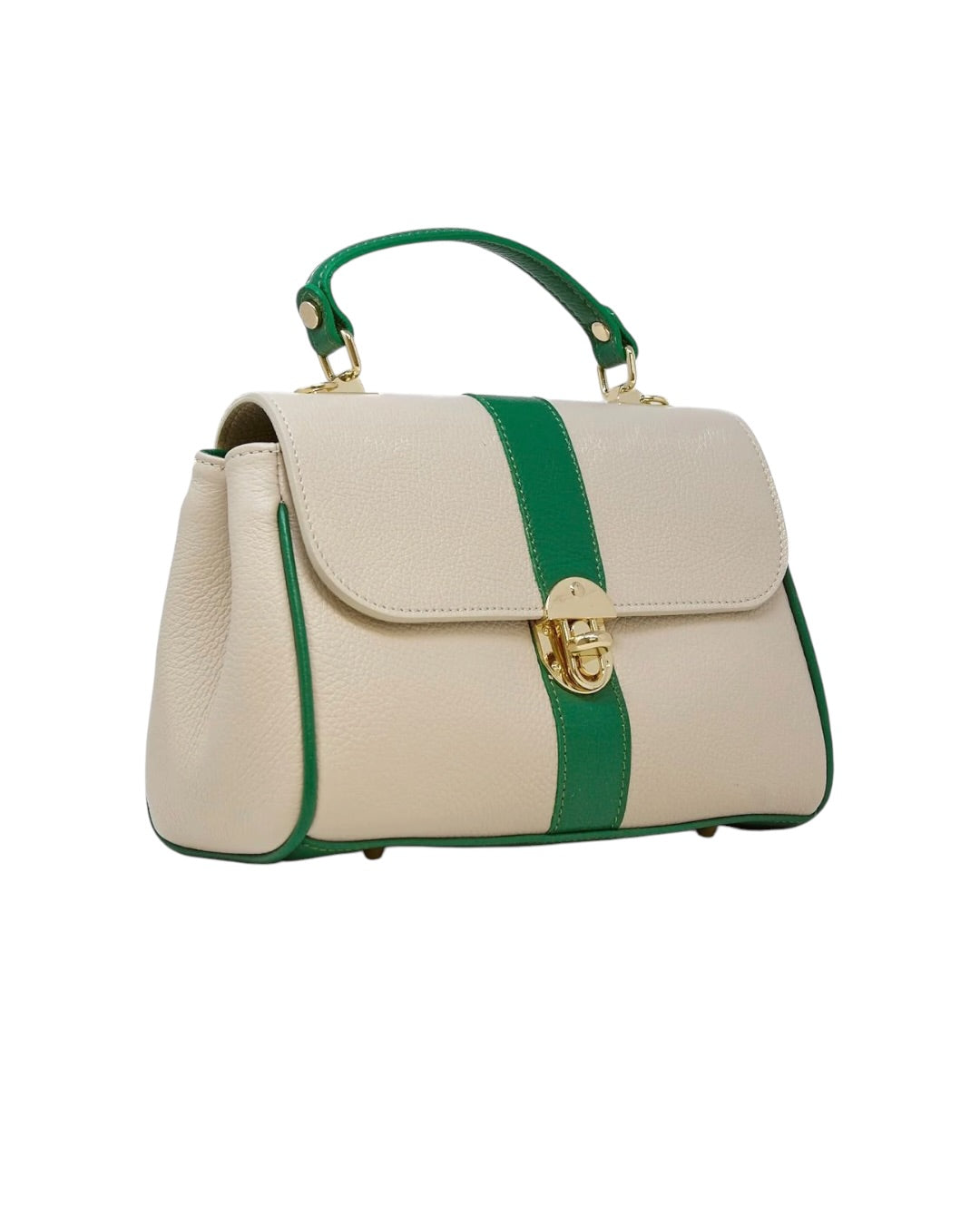 Linea Stripe Italian Leather Top Handle Crossbody Bag