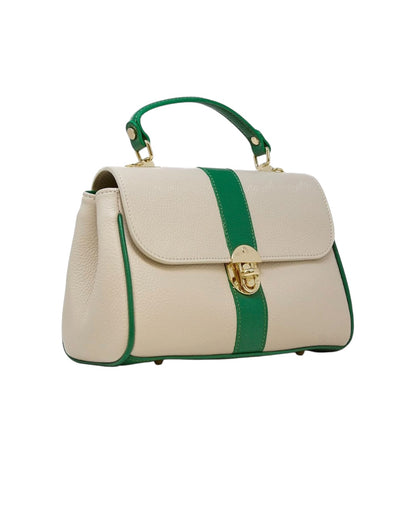 Linea Stripe Italian Leather Top Handle Crossbody Bag