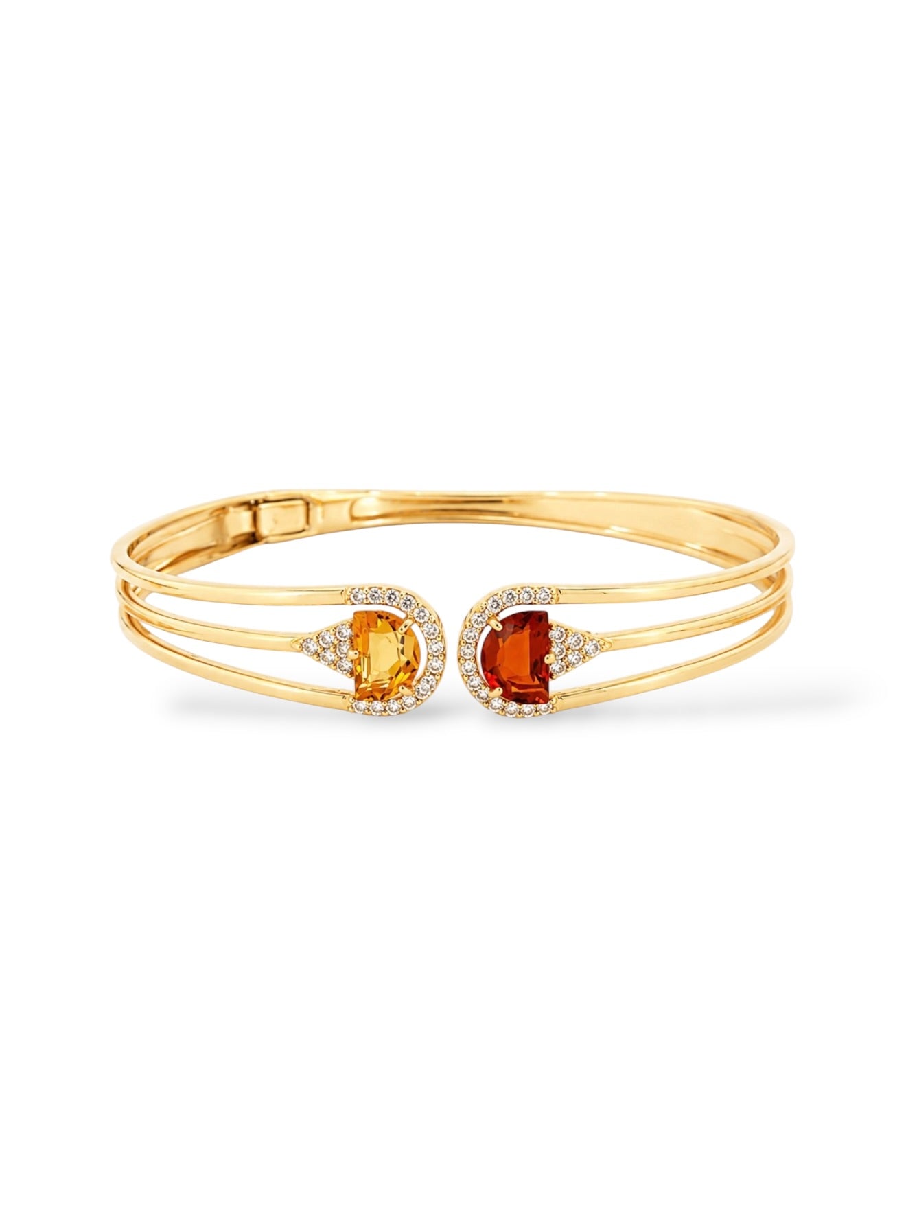 Pendulum Citrine and Madeira Citrine Cuff Bracelet