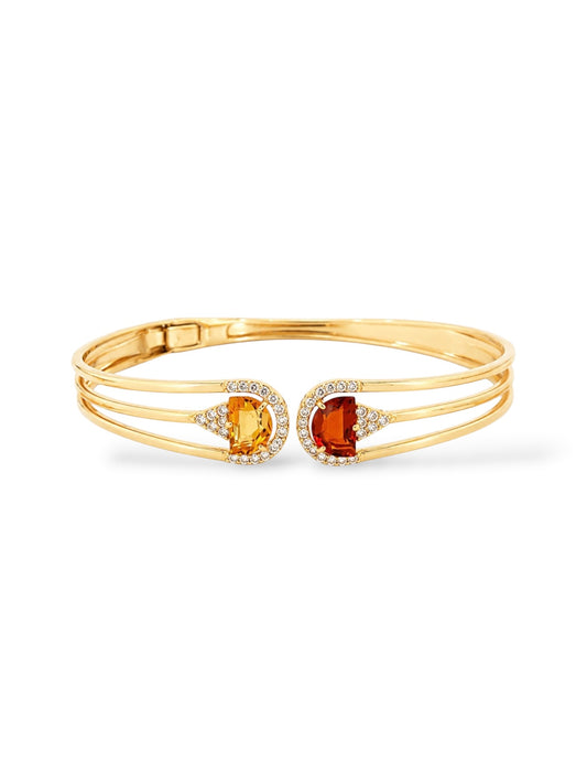 Pendulum Citrine and Madeira Citrine Cuff Bracelet