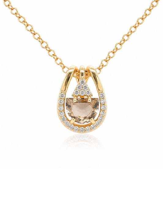 Pendulum Smoky Quartz & White Topaz Necklace