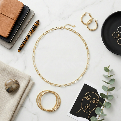 Textured Paperclip Chain Necklace