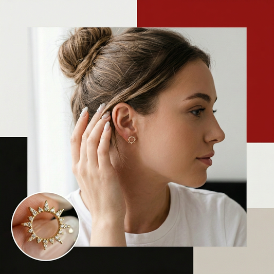 Golden Halo Stud Earrings