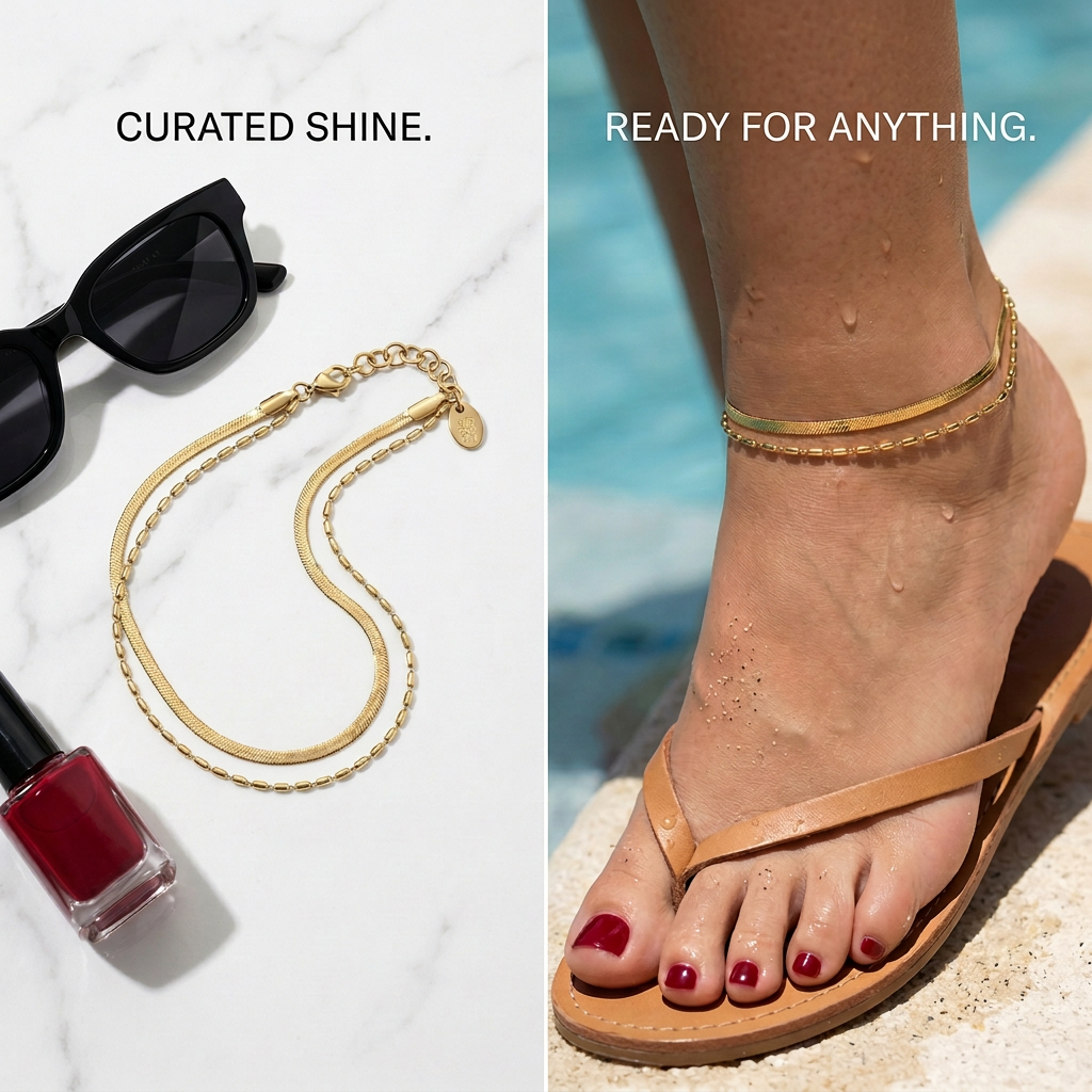 Double Layered 18k Gold Filled Anklet