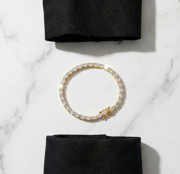 Clear Oval 3.5 MM CZ Tennis Chain Bracelet