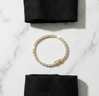 Clear Oval 3.5 MM CZ Tennis Chain Bracelet