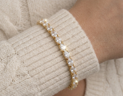 Clear Oval 3.5 MM CZ Tennis Chain Bracelet