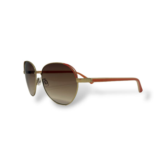 Cole Haan - CH7083 Gold/Coral Frame and Brown Lens Sunglasses