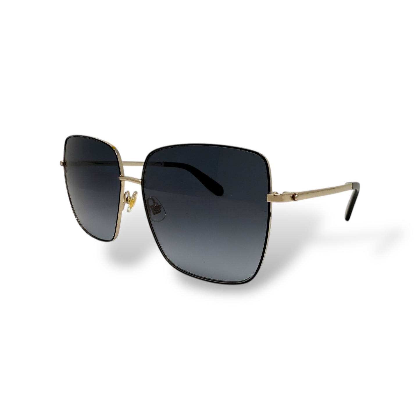 Kate Spade - Fenton Sunglasses gold frame with black gradient lens corner view