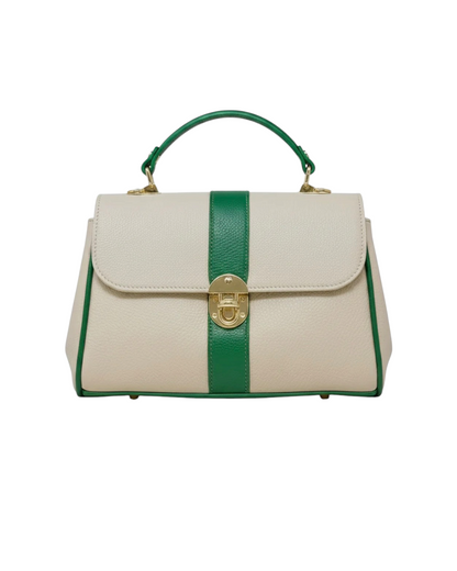 Linea Stripe Italian Leather Top Handle Crossbody Bag