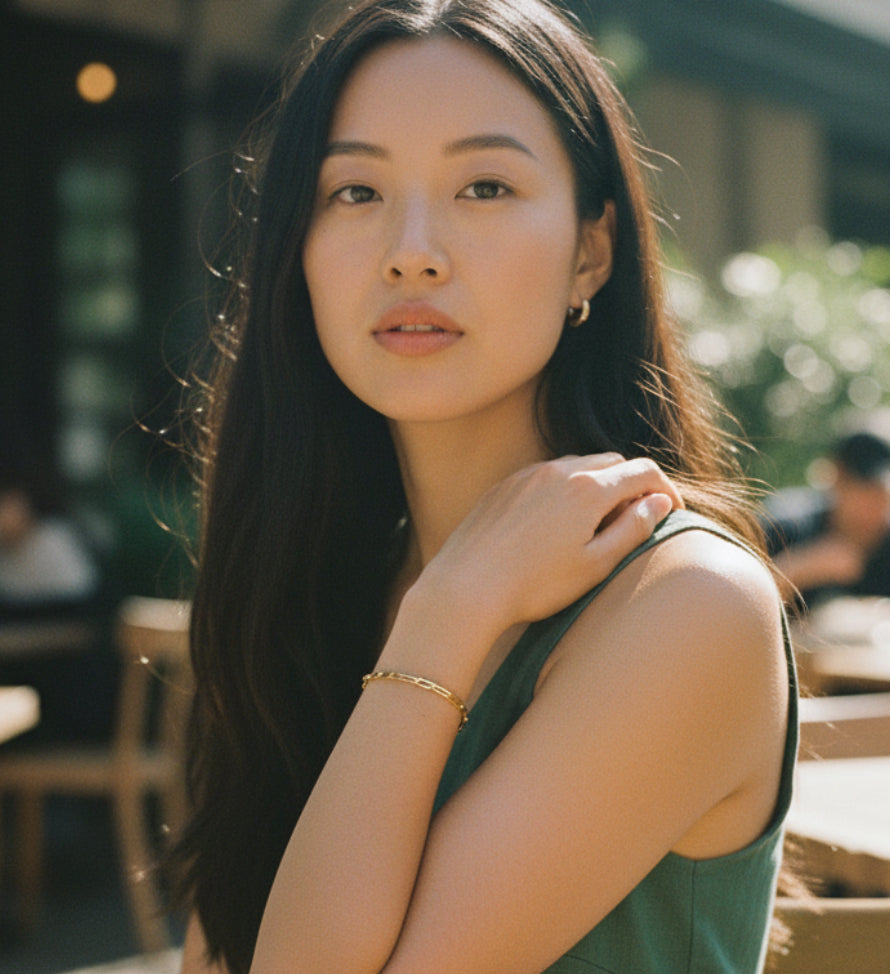 18K Gold Filled, Paperclip Bracelet