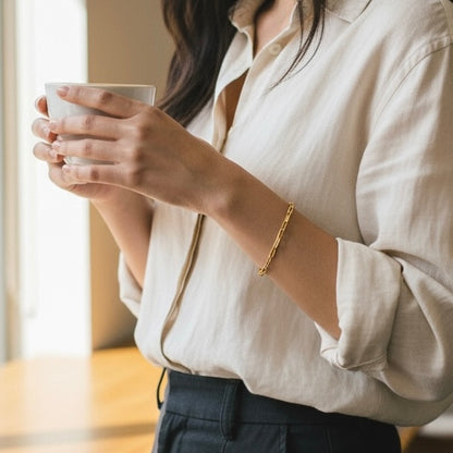 18K Gold Filled, Paperclip Bracelet