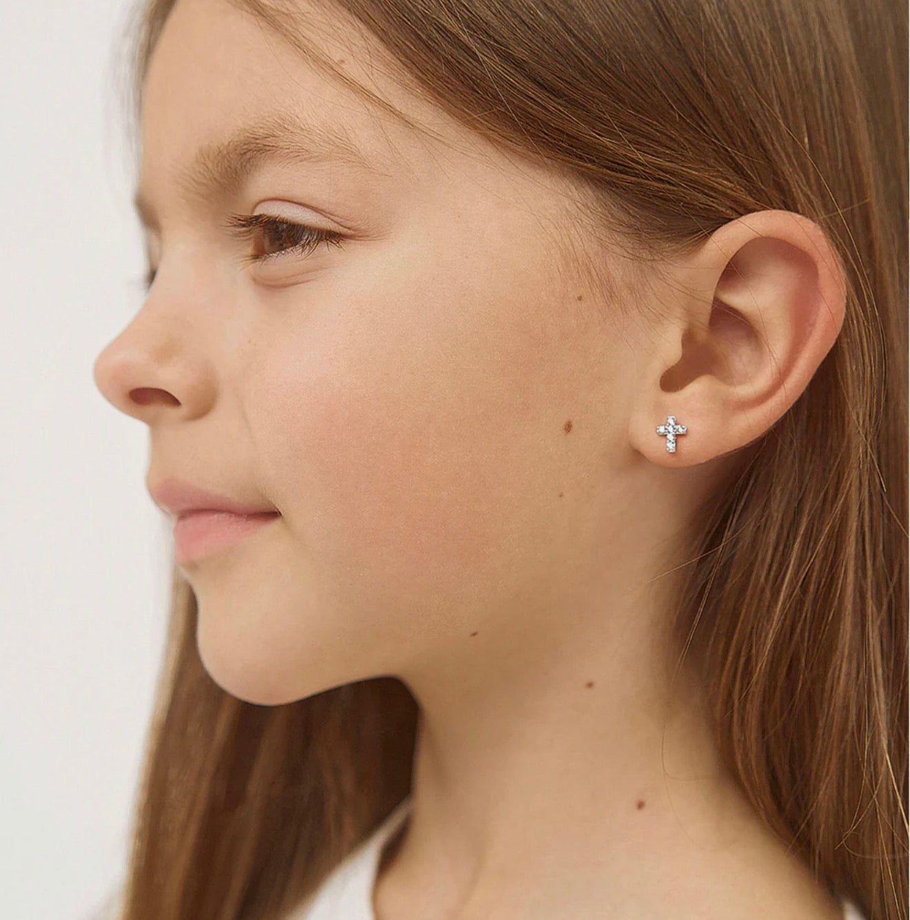 Perfect Cross Sterling Silver 7mm Screw Back Earrings