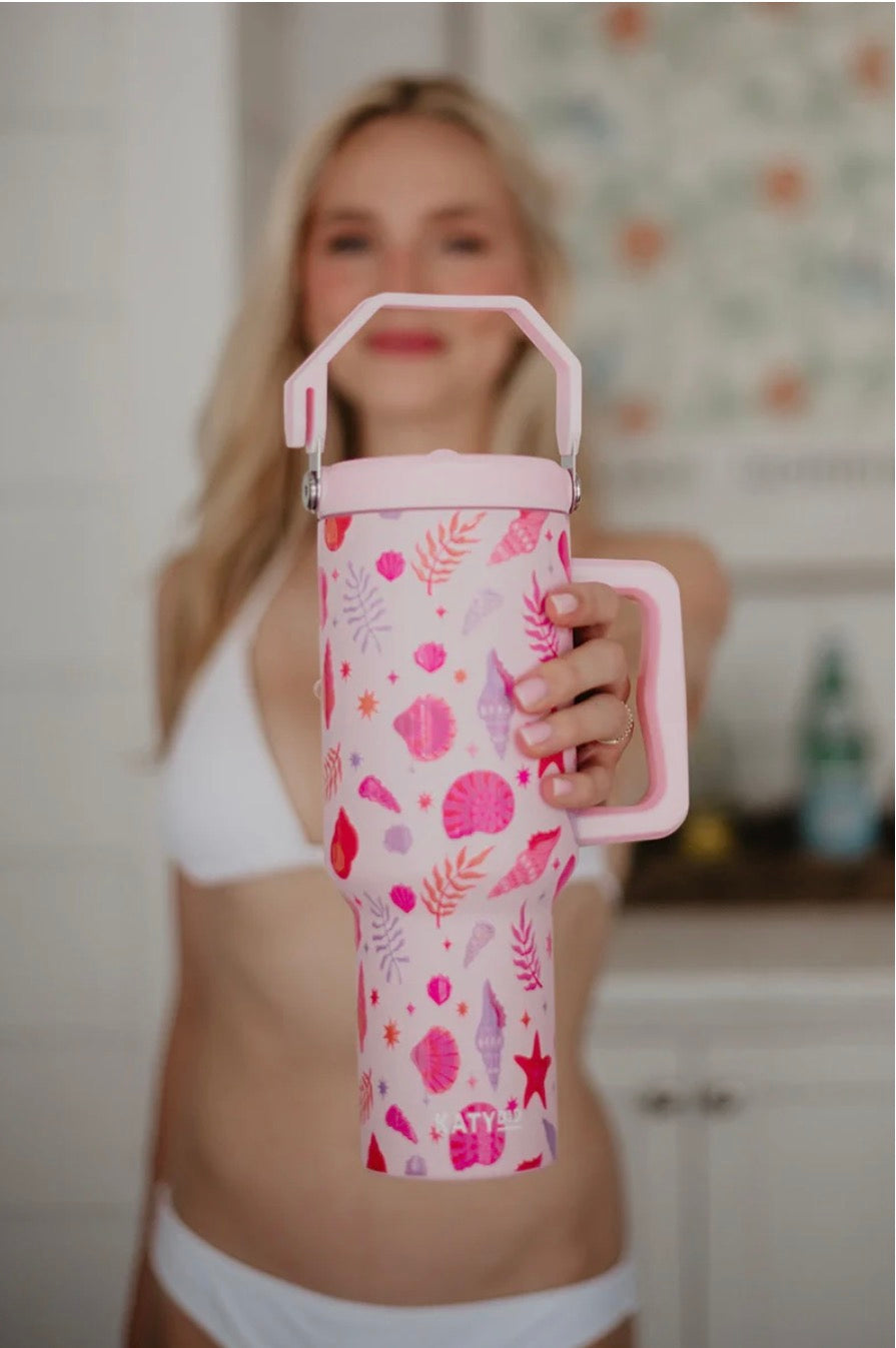 Beach & Shells 38 oz Tumbler with Handle