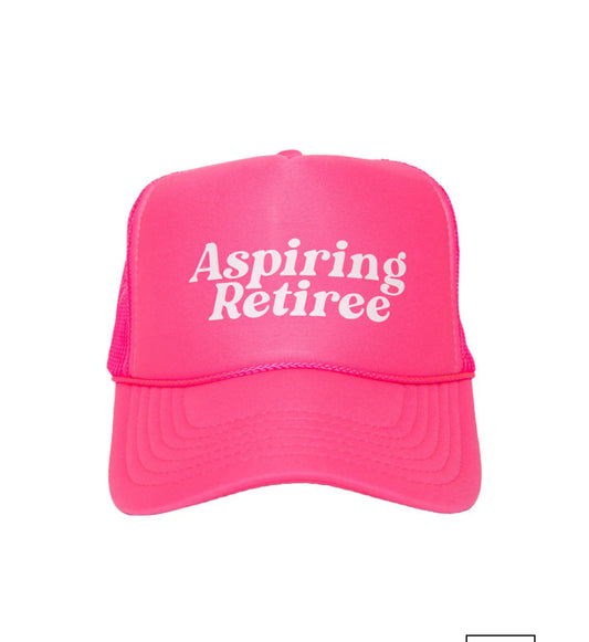 Aspiring Retiree Hot Pink Foam Mesh Hat