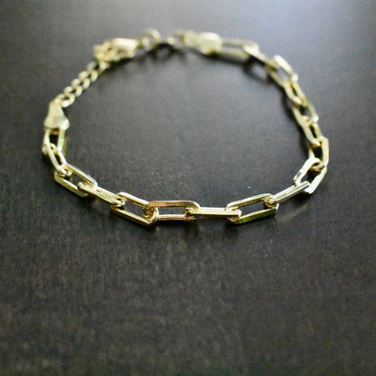 18K Gold Filled, Paperclip Bracelet