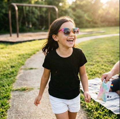 Girls Colorful Rainbow Round Sunglasses