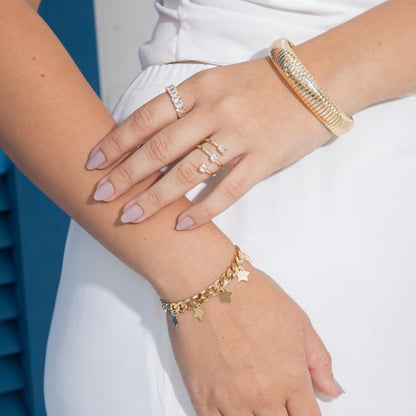 18K Gold Filled, 14mm Snake Bangle