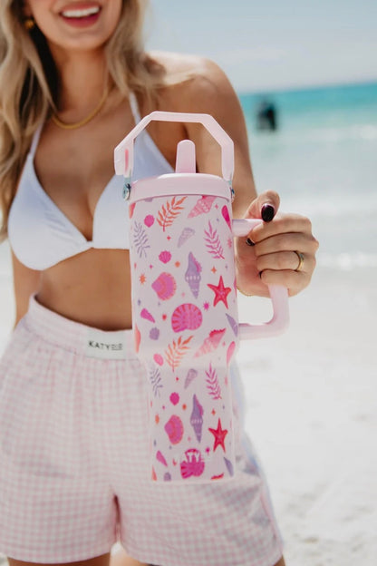 Beach & Shells 38 oz Tumbler with Handle