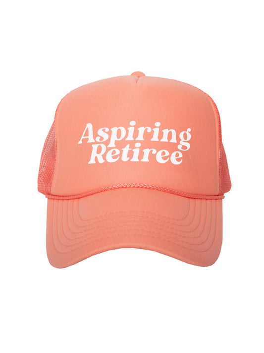 Aspiring Retiree Coral Foam Mesh Hat