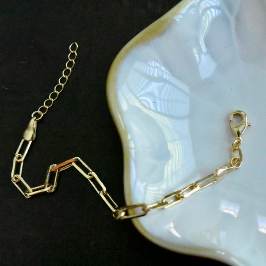18K Gold Filled, Paperclip Bracelet