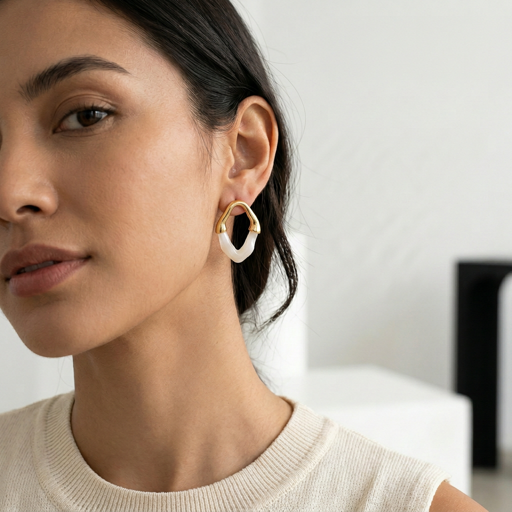 Chic Resin Oval Stud Earrings