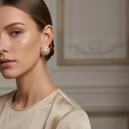 Golden Sunflower Statement Earrings