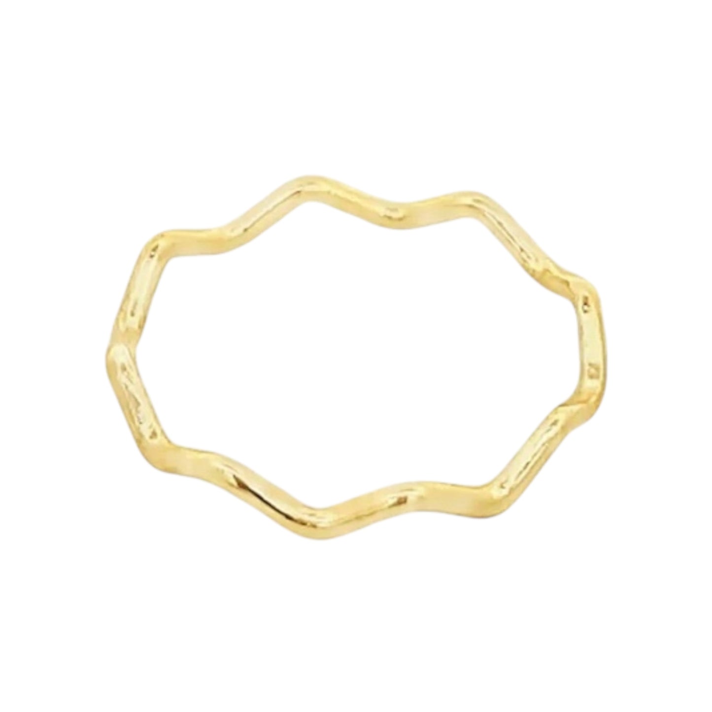 Gold ring with a unique geometric design on a white background