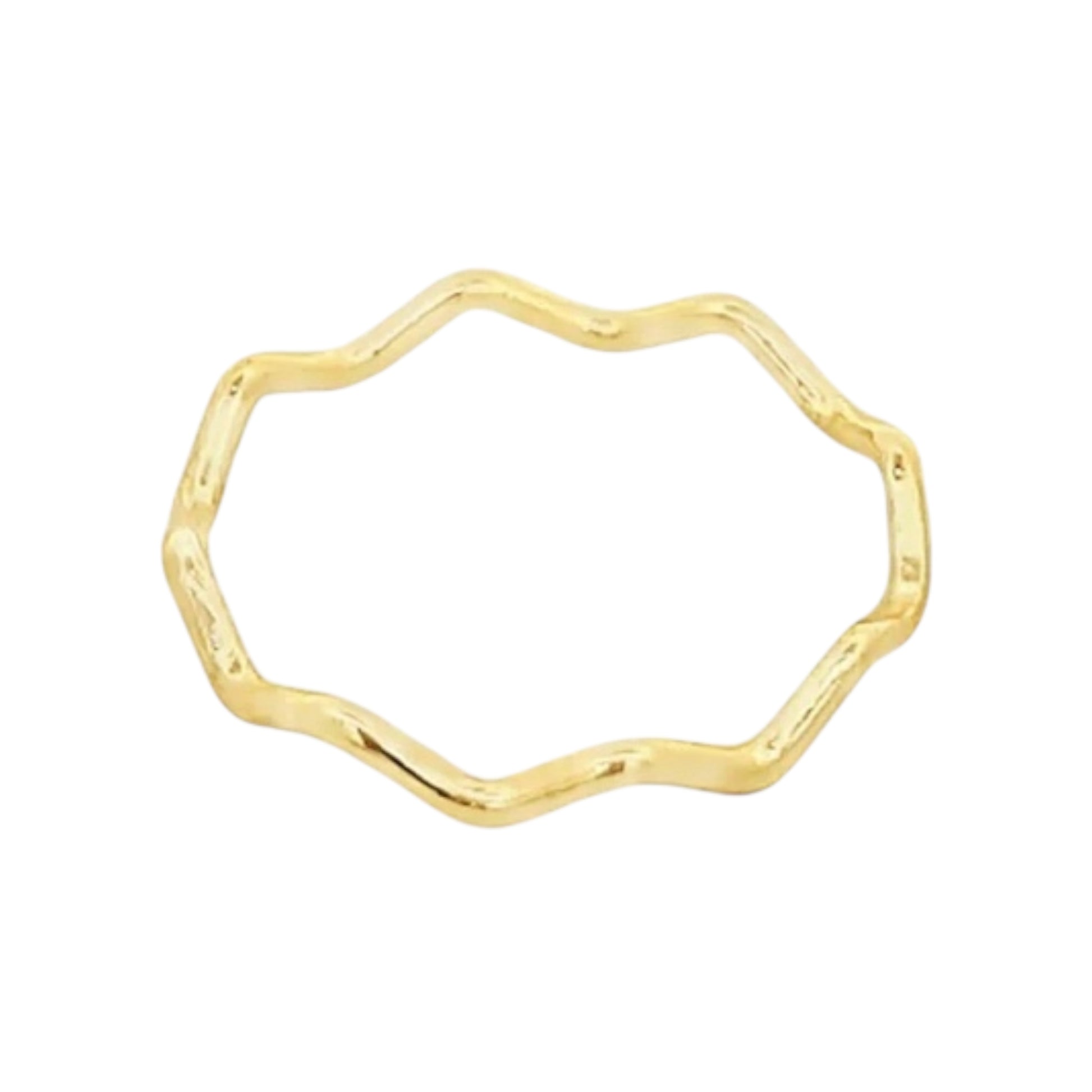 Gold ring with a unique geometric design on a white background