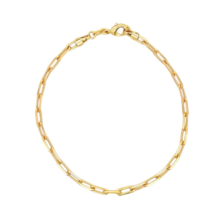18K Gold Filled, Paperclip Bracelet