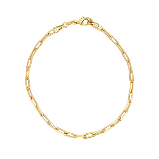 18K Gold Filled, Paperclip Bracelet